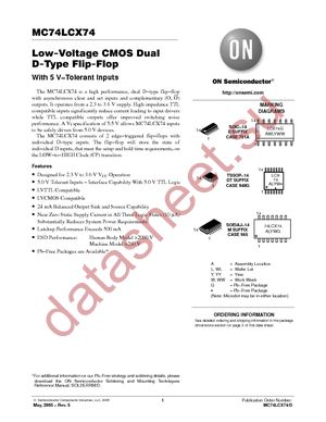 MC74LCX74DTG datasheet  